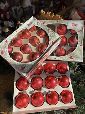 30 VINTAGE CHRISTMAS MAX ECKARDT SHINY BRITE MERCURY GLASS ORNAMENTS 3'' & 2''