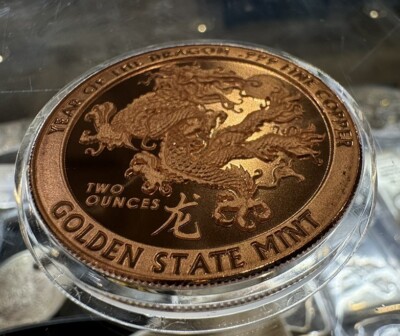 2 oz Year Of The Dragon .999 Pure Fine Copper BU | eBay
