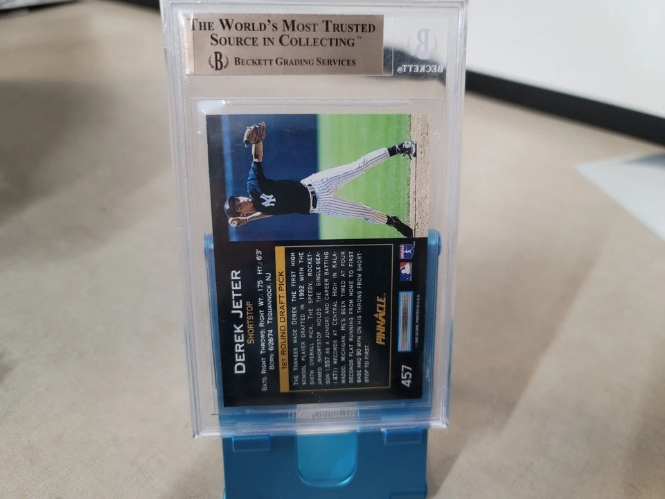 Pinnacle Derek Jeter 1993 novato #457 BGS 9,5 gema como nueva T6856 Foto 4 de 4