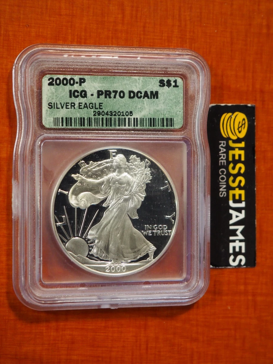 アメリカンイーグル　2000-P ICG-PR70 DCAM American Eagle PR 70 Graded 2000 Silver Bullion Coins for sale | eBay