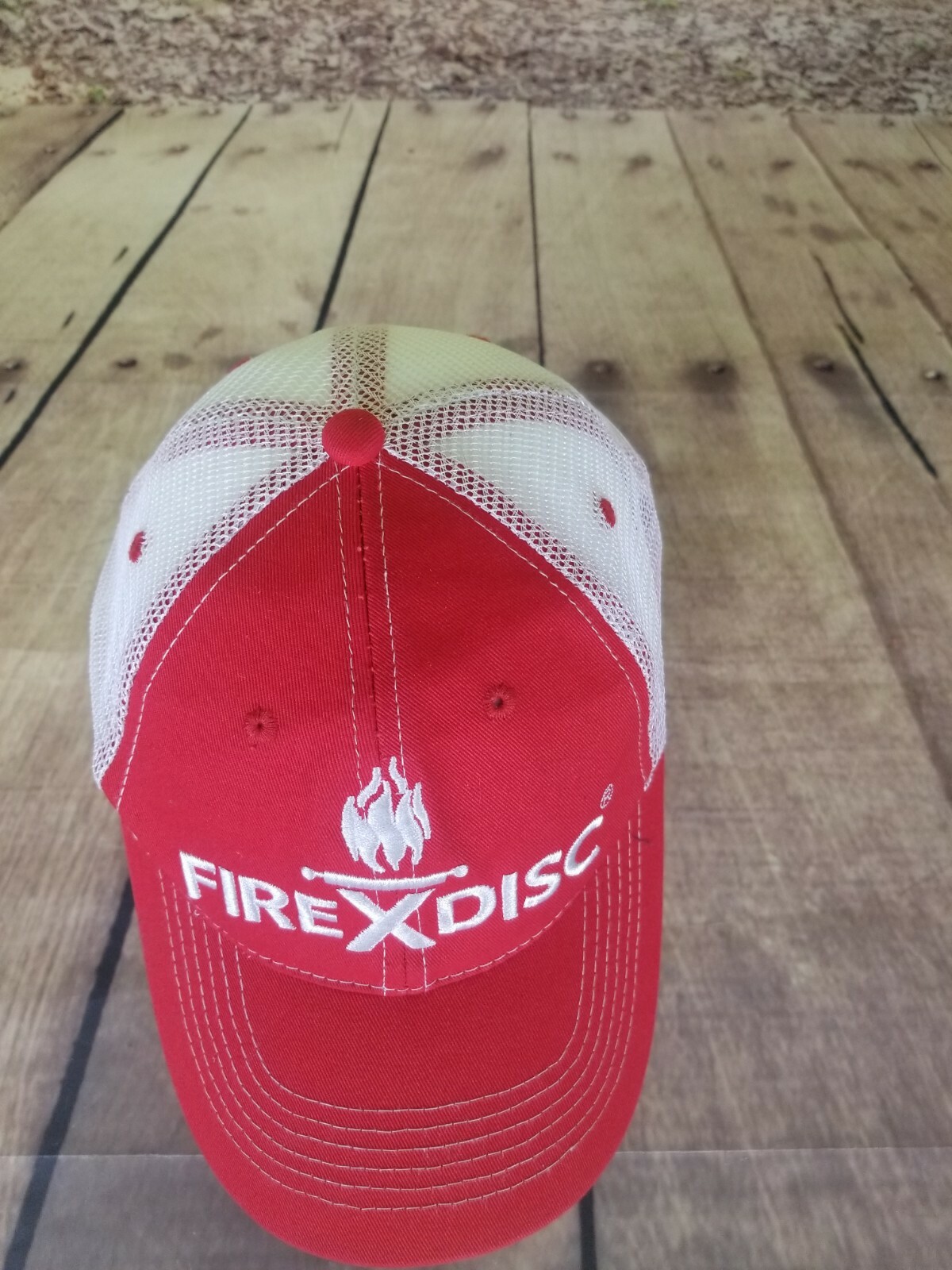 Fire X Disc Mens Red/White Embroidered Logo Snapback … Gem