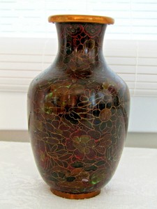 Chinese Cloisonné Floral Gold Wire 5.5 Inch Antique Vase