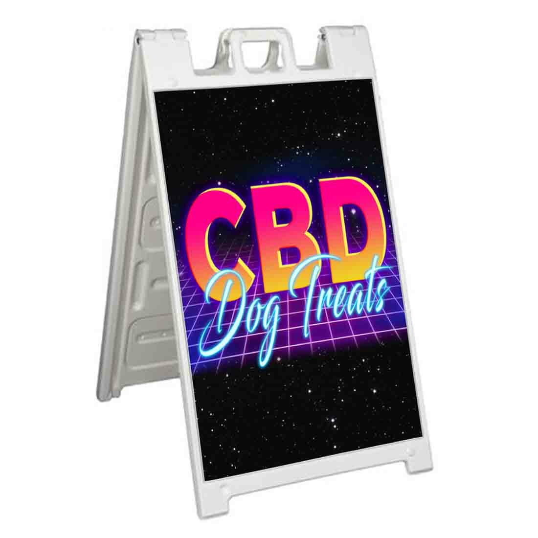 CBD DOG TREATS 80S Signicade 24×36 Aframe Sidewalk Sign Banner Decal EDIBLES CBD DOG TREATS 80S Signicade 24×36 Aframe Sidewalk Sign Banner Decal EDIBLES