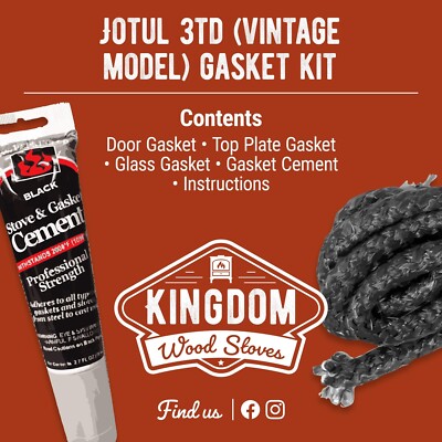 *Vintage* Jotul 3TD Wood Stove Gasket Kit w Cement