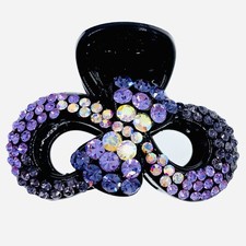 Acrylic Hair Claw Jaw Clip Hairpin use Swarovski Crystal Elegant Purple AB 23