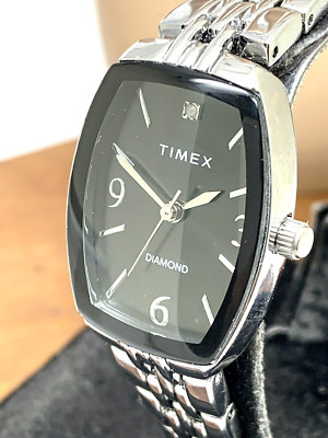 Timex Women\'s Watch TW2T50000 Quartz Diamond Silver Dial Rectangle Steel 21mm Timex Women main image 3