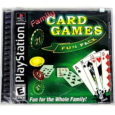 Family Card Games Fun Pack ~ Sony PlayStation PS1 PSX ~ New Sealed