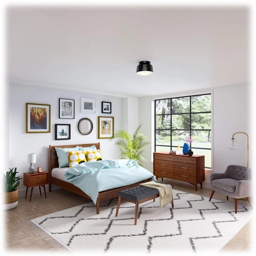 Hunter Fan Company 19023 Cranbrook 1 Flush Mount Matte Black - Picture 3 of 3