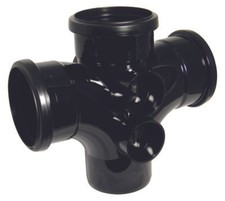 Floplast 110mm Black Soil ((( Double ))) Branch Pipe Fitting