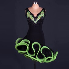 Latin Ballroom Dance Dress Modern Salsa Waltz Standard Long Dress F192 3 Colors