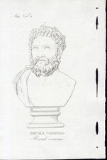 ERCOLE CORONATO , incisione su rame, 1821, scultura nel Museo  in Vaticano