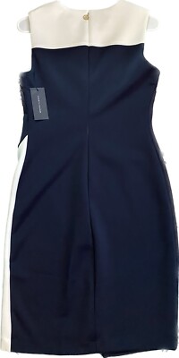 tommy hilfiger formal dresses Mid Length Dress Blue White Buttons Back Zip Up Size S New 3pc set