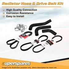 Radiator Hose + Gates Drive Belt Kit for Nissan Navara D21 2.4L Z24 RWD With P/S