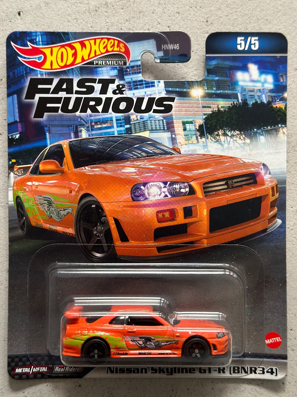Hot Wheels Premium Fast and Furious NISSAN SKYLINE GT-R R34 Real Riders BNR34