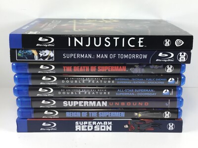 DC Animated Blu-ray Lot of 8 - Superman - Red Son Injustice Doomsday Death