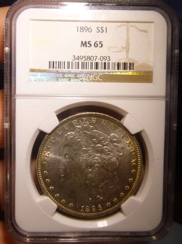 1896-P Morgan Silver Dollar NGC MS 65 Toned