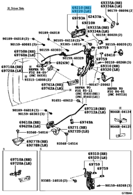 TOYOTA SUPRA JZA70 86-92 Genuine Outer Outside Door Handle Right