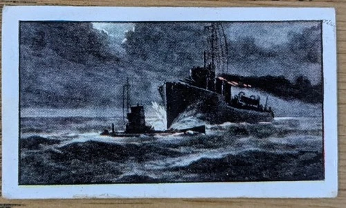 1915 Wills War Incidents WW1 Cigarette Card- #14 Feat Of HMS Badger