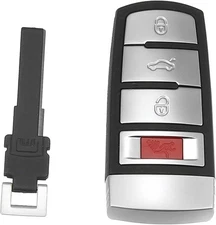 X AUTOHAUX 4 Button Replacement Smart Key Fob Case Keyless Black, Silver Tone 