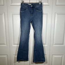Anthropologie Pilcro Bootcut Trouser Dark Wash Blue Denim Flare Jeans Women's 26