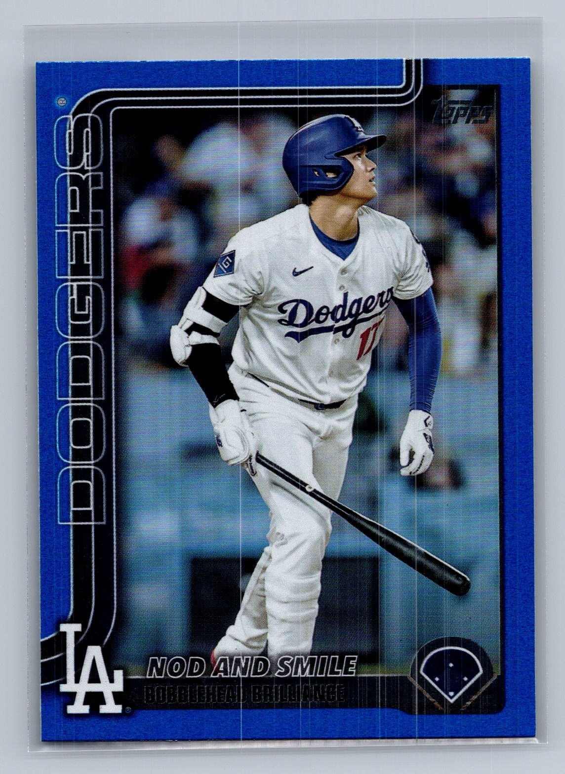 Shohei Ohtani 2025 Topps Update #US84 Blue Rainbow Foil #/150 Dodgers Color