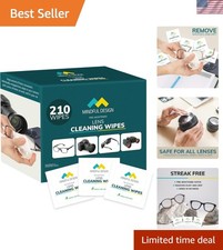 210 Pack of Streak-Free Lens Wipes - Eyeglass and Sunglasses Cleaning Made Easy