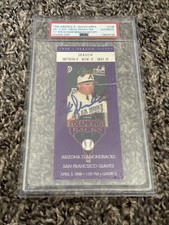 Buck Showalter Autographed 1998 AZ Diamondbacks 1st Win Ticket Stub PSA Slabbed