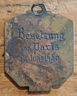 C1 Medaillette BESETZUNG PARIS 14 Juni 1940 Occupation TOUR EIFFEL Wehrmacht