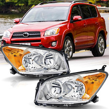 Headlights Assembly Pair for 2009 2010 2011 2012 Toyota RAV4 Halogen Headlamps H