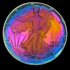 American Silver Eagle Proof 1889 999 Silver Monster Rainbow Toning Uncirculated