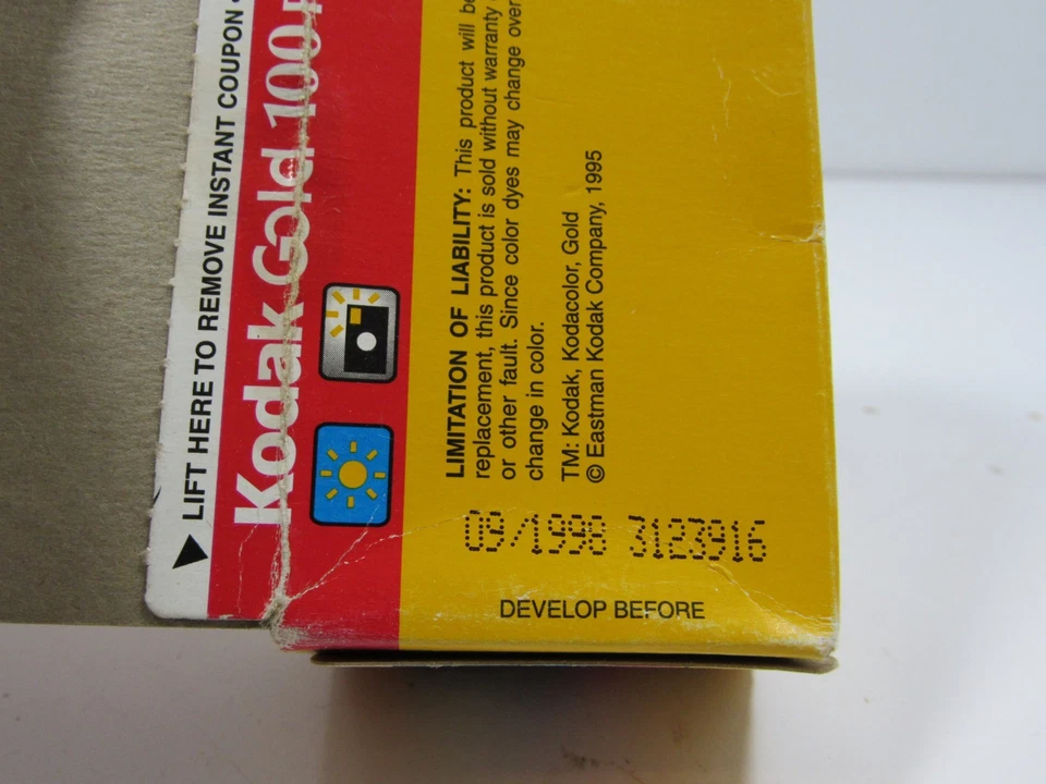 Kodak Gold 100 Speed 35mm Film 24 Exposure 4 Pack 09/98 New Old Stock #P28 - Image 3 of 4