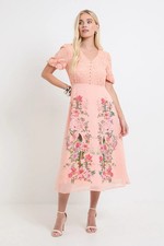 Wallis Blush Fit & Flare Dress Womens Occasion Dresses