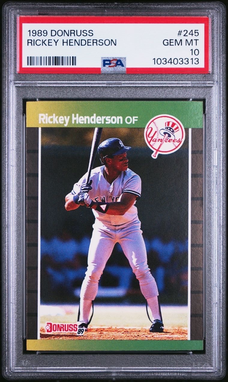1989 Donruss #245 Rickey Henderson PSA 10 Yankees