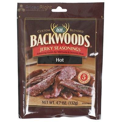 Backwoods 4.7 Oz Hot Jerky Seasoning and Cure Packet Makes 5 Lbs of Meat 9155