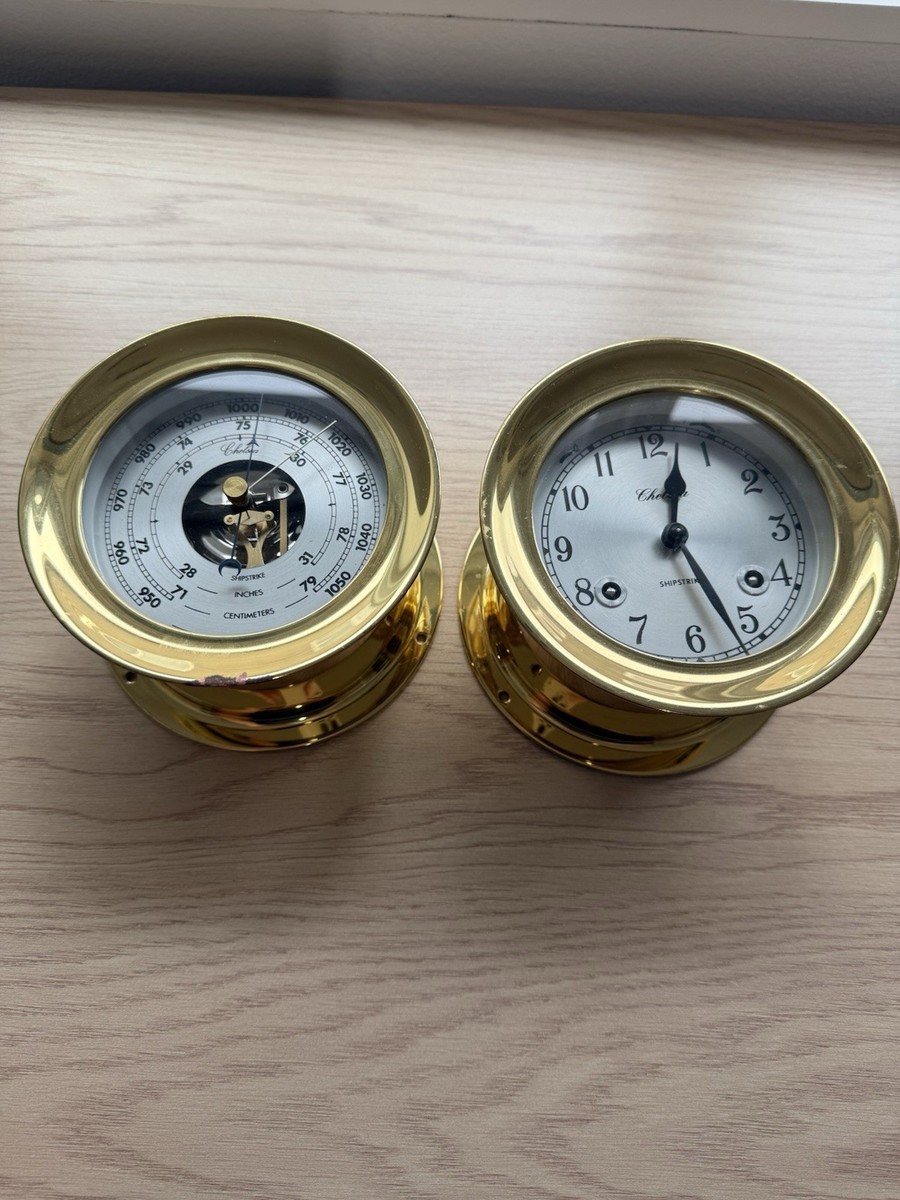 ★バステイマーBC60MH★【used】 Chelsea Shipstrike Clock With Matching Barometer - UNTESTED For