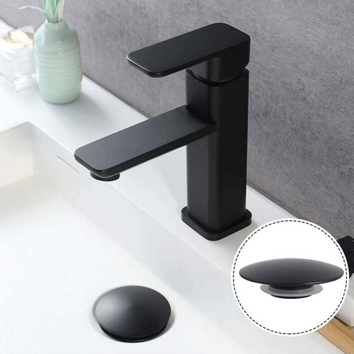 Matte Black Basin Waste-Pop Up Bathroom Sink Push Button Click Clack-Plug 66mm - Picture 20 of 20