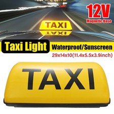 12v Taxi Cab Sign Roof Top Topper Car Magnetic Base Lamp Led Light Waterproof