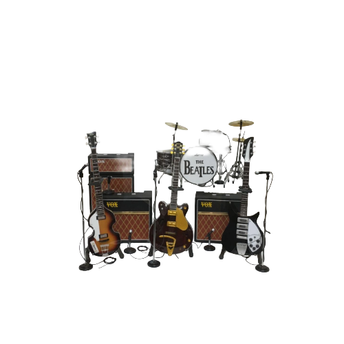 Beatles Mini Instruments The Beatles Miniature Instrument Set Large Size Figures Drum Guitar ...