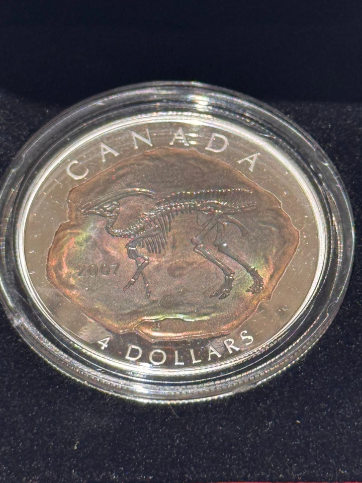 2007 Canada $4 Dinosaur Parasaurolophus 9999 Silver RCM - No Outer Sleeve - Image 2 of 2