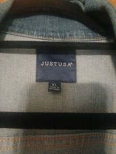 JUSTUSA Womens Blue Button-Up Jacket, Pockets...