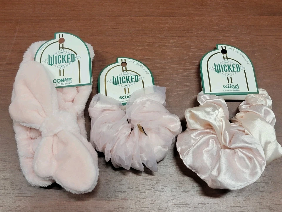 Lote 7 pinzas para el cabello WICKED X Conair con moño rosa Glinda diadema pasadores de salón Foto 4 de 4