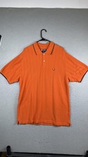 Chaps Ralph Lauren Polo Shirt Mens XL Orange Cotton Textured Knit Casual