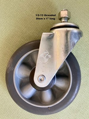 Pemco 5 x 1-3/16'' Swivel Caster with threaded Stem