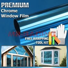 Sky Blue Chrome Window Tint One Way Mirror Film Uv Heat Reflective Home Office Sky Blue Chrome Window Tint One Way Mirror Film Uv Heat Reflective Home Office