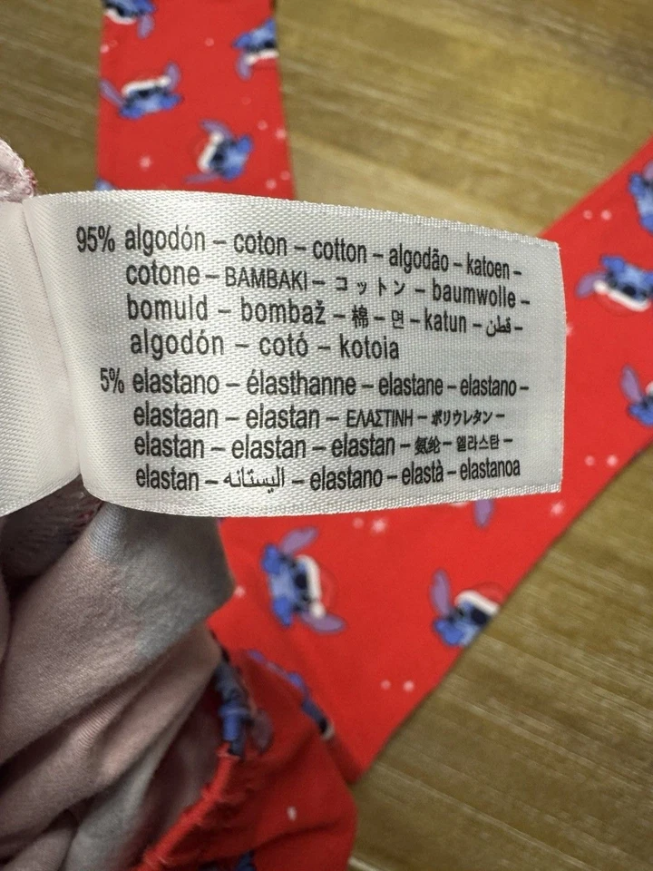 Новые без ценников праздничные леггинсы Zara Kids Disney Stitch 9/10 красный рождественский Санта - Изображение 3 из 4