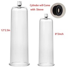 Cylinder for Penis Pump Untapered 8 12 Inch with Female Valve with Sleeve Case
