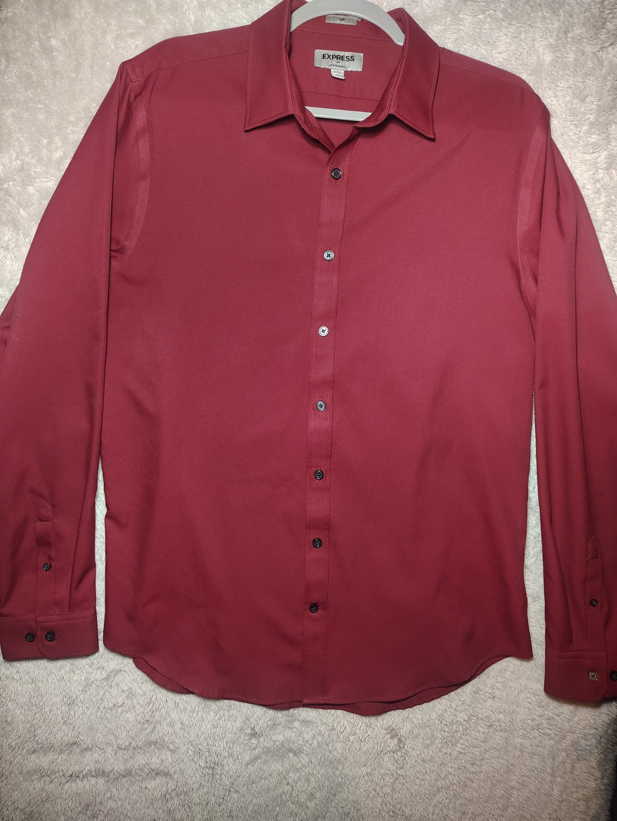 Express Performance Long Sleeve Button Down Shirt… - image 3