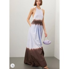 A.L.C. Halter Tiered Ruffle Gown Size 2 Maxi Dress Cotton Wedding Vacation $600