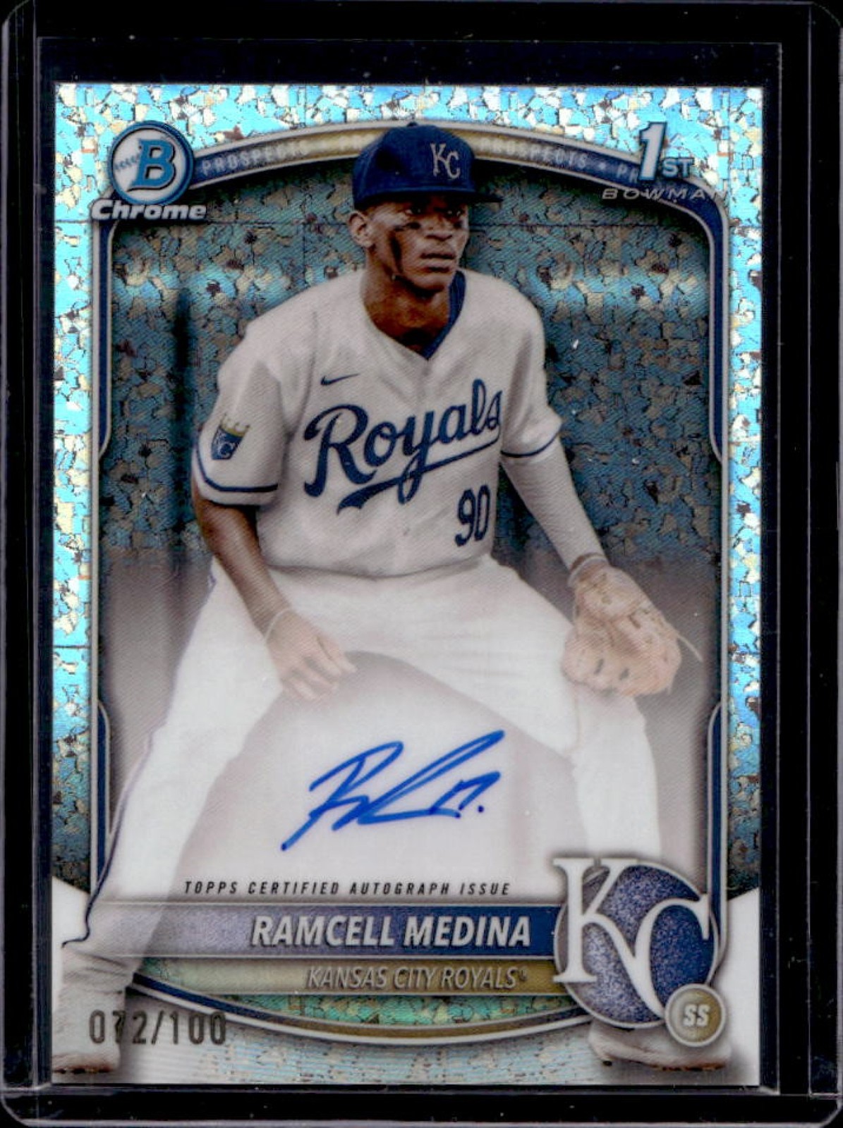 2025 Bowman Chrome Ramcell Medina Auto Mini Diamonds Refractor 1st #72/100