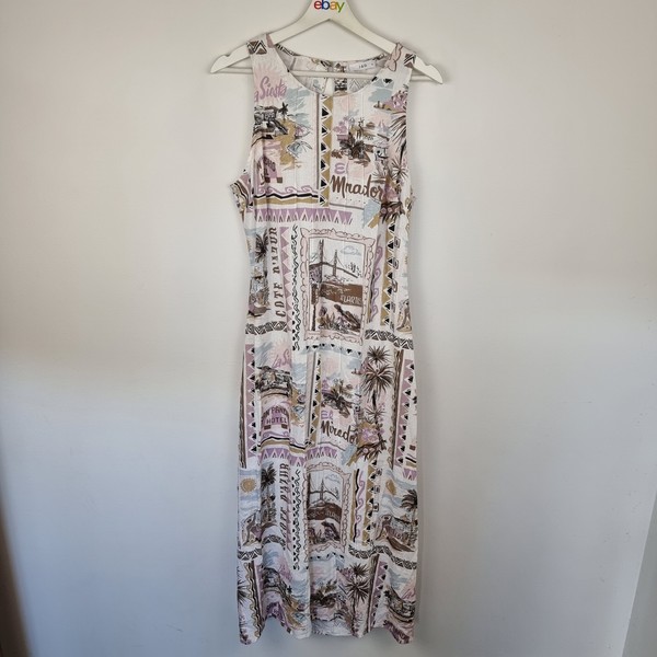 Jag Linen Blend Maxi Dress Size 14